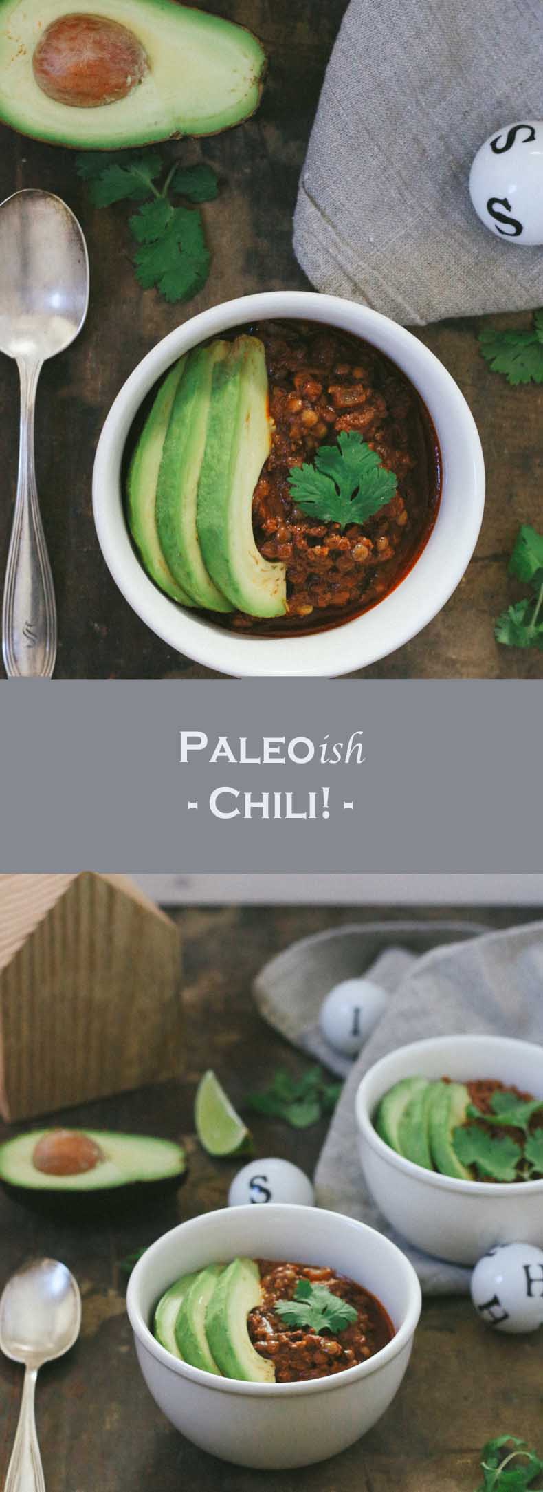 Deliciously warm and comforting Paleo-ish Chili that is easy-to-make! Perfect for the darkest and dreariest days of winter!