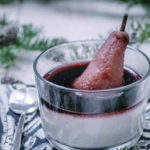Panna Colada with Poached Pears and Red Wine Reduction | Paleo-ish