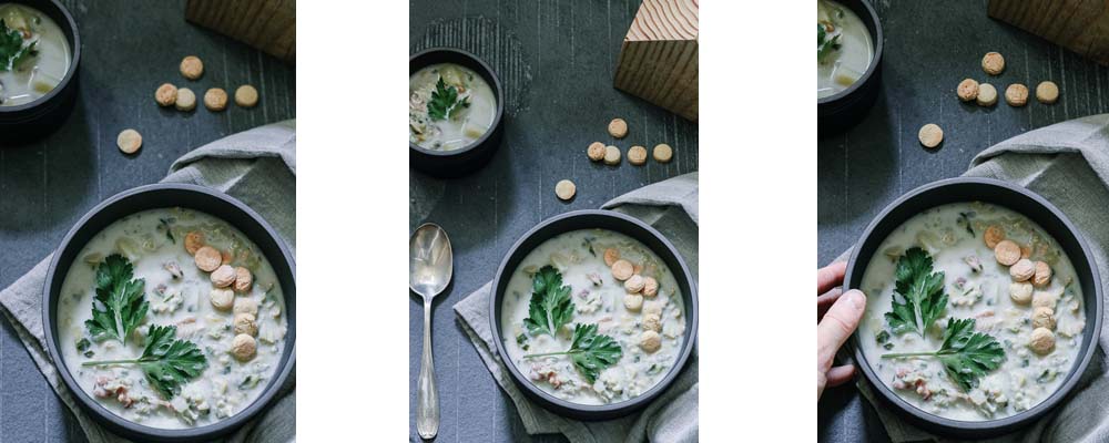 Paleo Clam Chowder with Paleo-ish Oyster Crackers - Featured Image | Paleo-ish